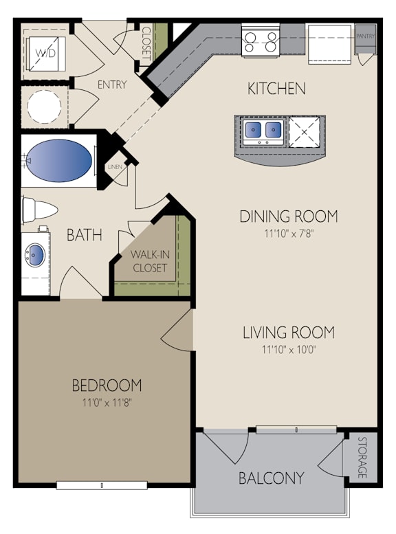 Cummins Floor Plan at The Grand at Upper Kirby | Apartments in Houston, TX