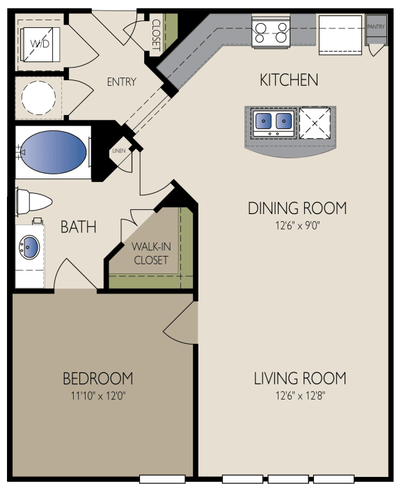 Moscow Floor Plan at The Grand at Upper Kirby | Apartments in Houston, TX