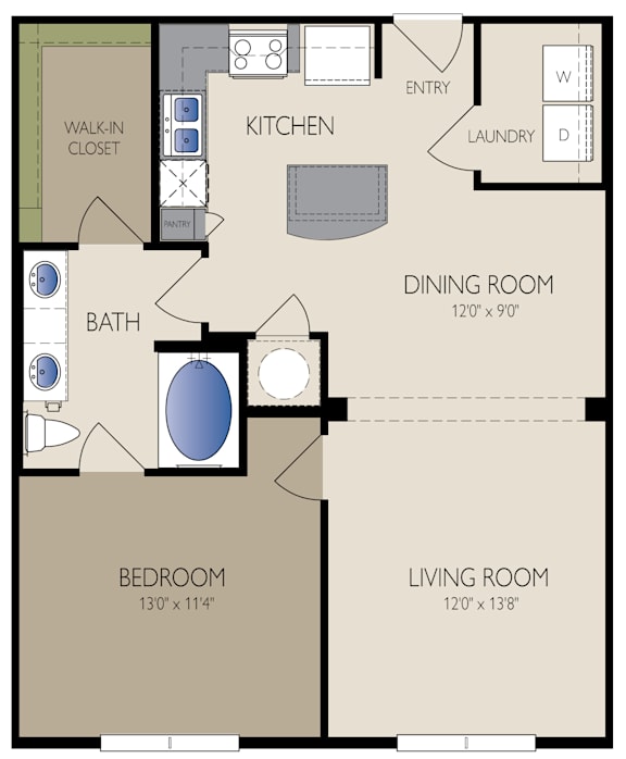 Greenbriar Floor Plan at The Grand at Upper Kirby | Apartments in Houston, TX