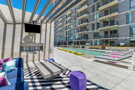 Poolside Seating at The Hamilton at The Epic in Deep Ellum, Dallas, Texas, TX