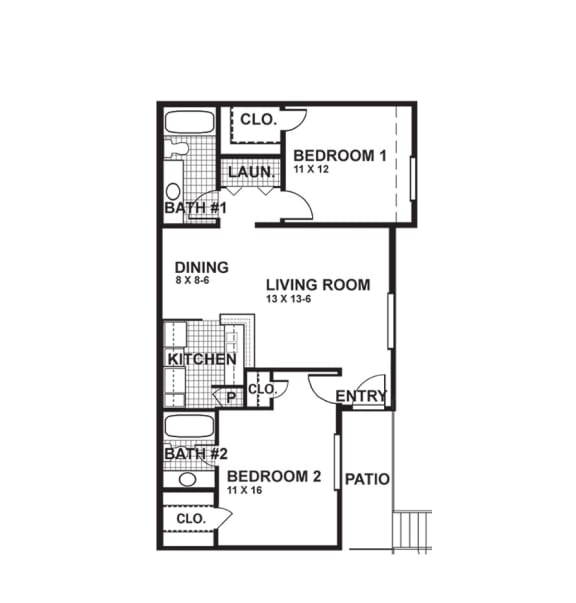 B4W floor plan of Oaks of Denton in Denton, TX