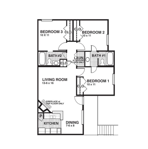 C1F floor plan of Oaks of Denton in Denton, TX