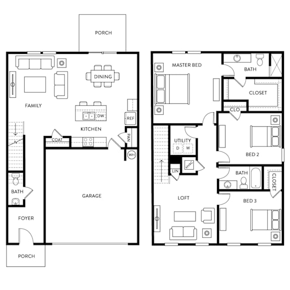 Verbena floor plan - 3 beds 2 baths