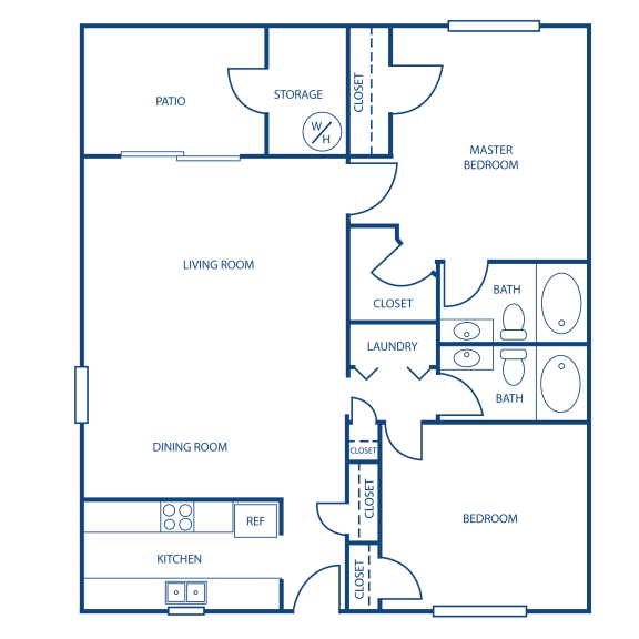 Villa Floor Plan at Grand Reserve at Columbus Apartments in Columbus, Georgia, GA