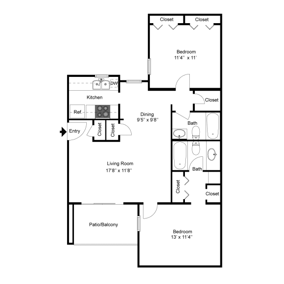 Bonaventure B1 2D Floorplan at Westdale Hills, Euless TX