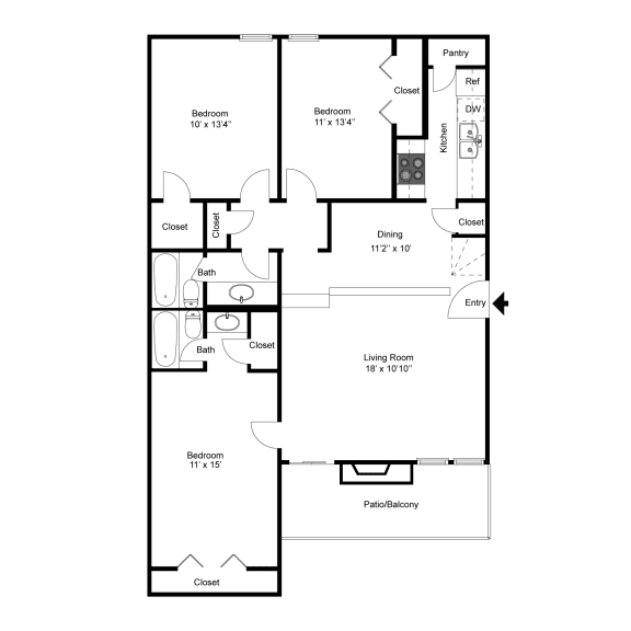 Bonaventure C1 2D Floorplan at Westdale Hills, Euless TX