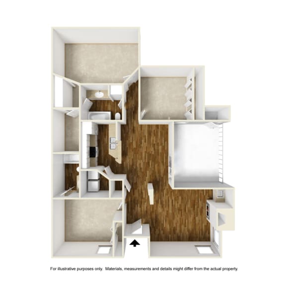 Doral C1 3D Floorplan at Westdale Hills, Euless TX