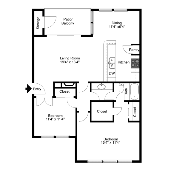 Pinehurst B1 2D Floorplan at Westdale Hills, Euless TX
