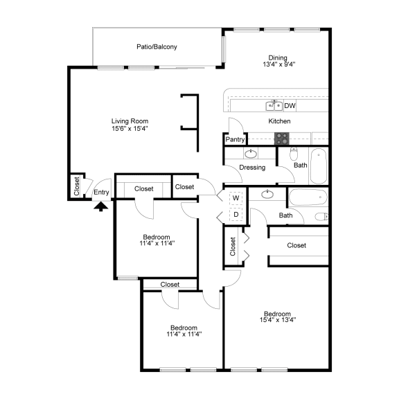 Pinehurst C1 2D Floorplan at Westdale Hills, Euless TX