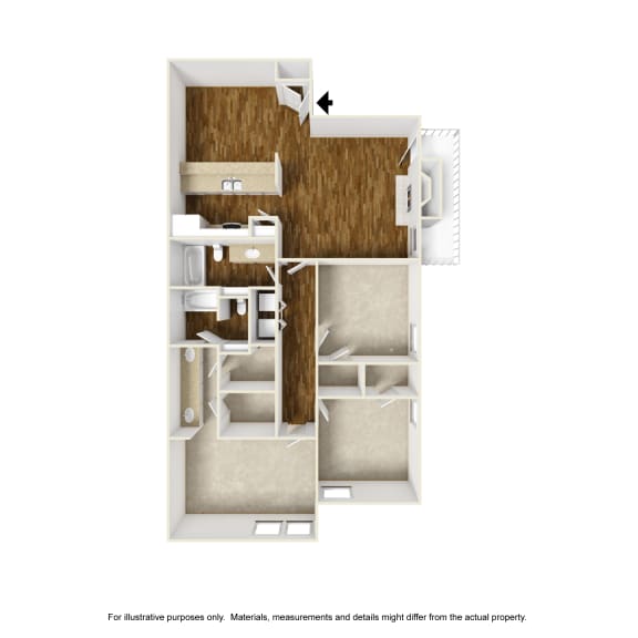 Sawgrass C1 3D Floorplan at Westdale Hills, Euless TX