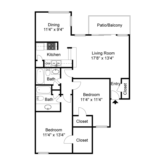 Doral B1 2D Floorplan at Westdale Hills, Euless TX