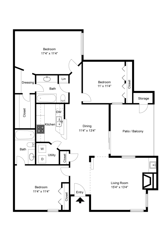 Oakmont C1 2D Floorplan at Westdale Hills, Euless TX