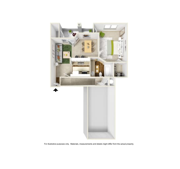 A1 3D floor plan 2 of La Costa Apartment in Plano, TX