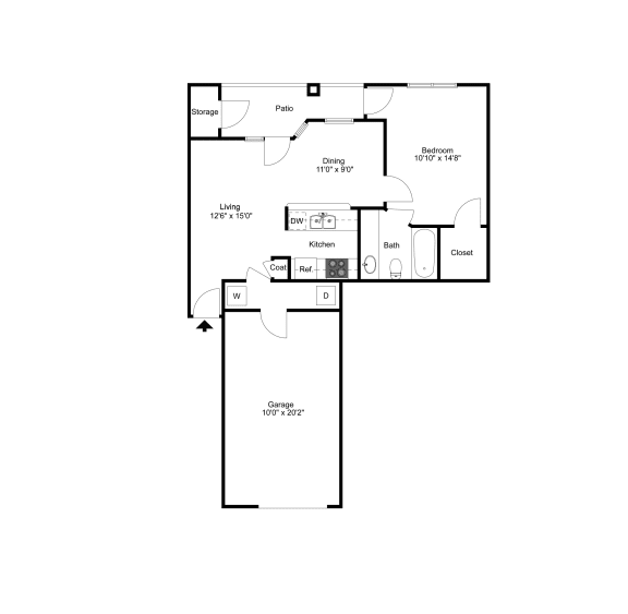 A3 2D floor plan of La Costa Apartment in Plano, TX