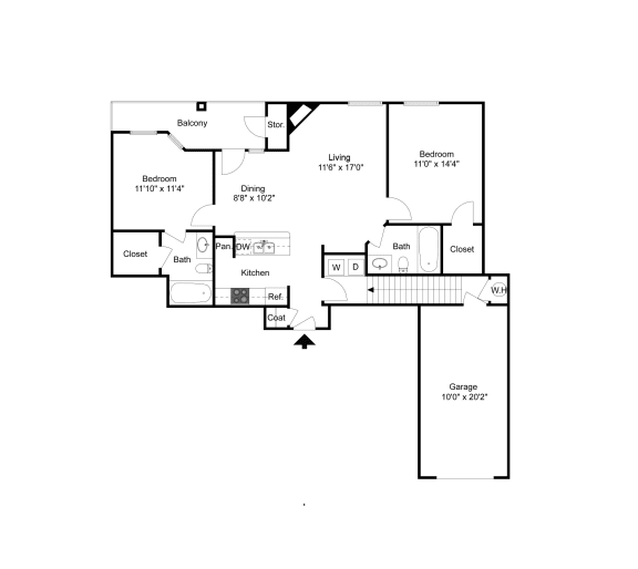 B1 2D floor plan of La Costa Apartment in Plano, TX
