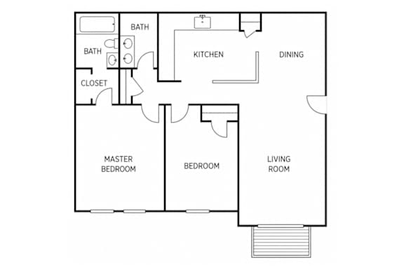 973 Square Foot Floorplan