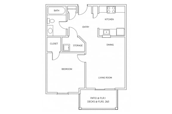 676 Square Foot Floorplan