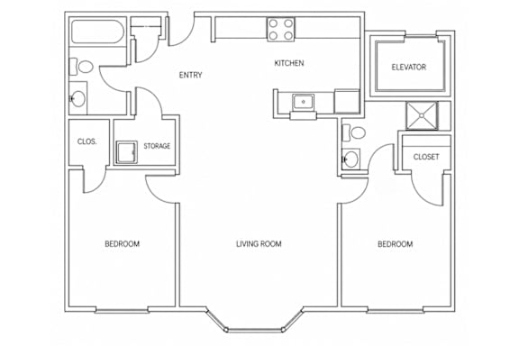 894 Square Foot Floorplan