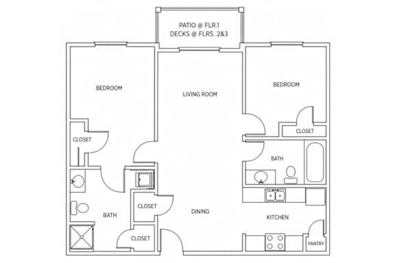 937 Square Foot Floorplan