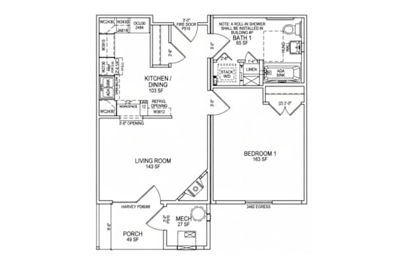 663 Square Foot Floorplan