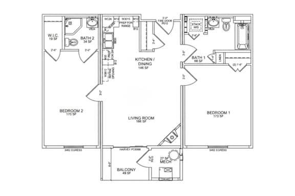 853 Square Foot Floorplan