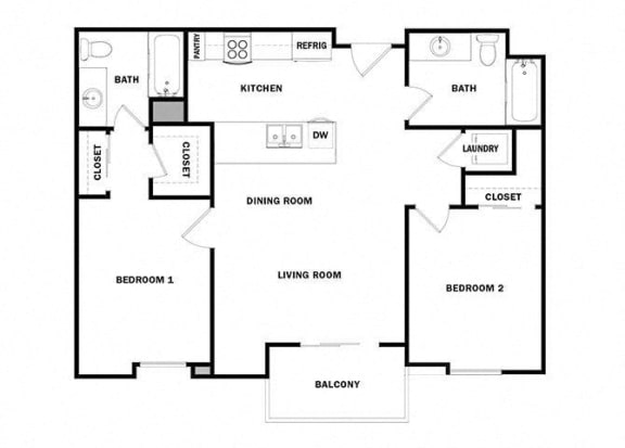 Floor Plan  2X2 A2