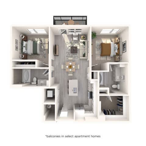 A diagram of a small apartment layout with labeled rooms.