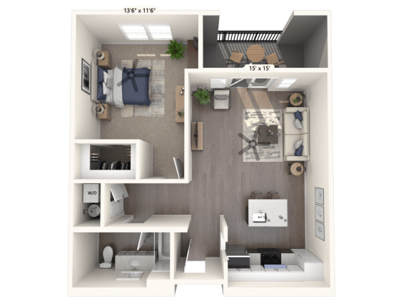 Floor Plan  733 sqft