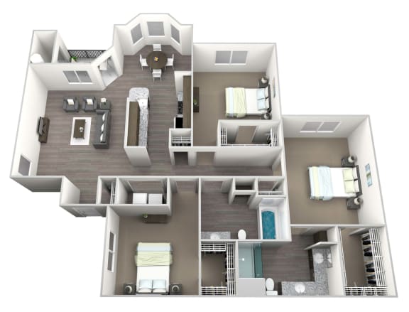 Floor Plan  this is a 3d floor plan of a 554 square foot 1 bedroom apartment at the
