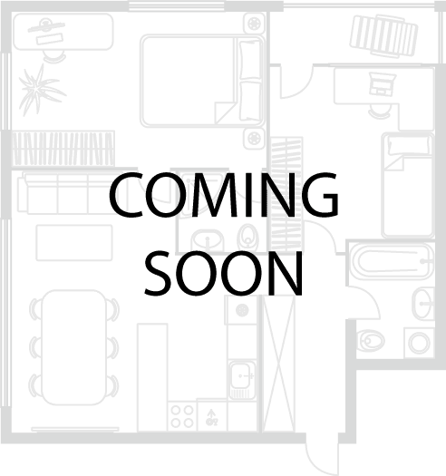 a poster for coming soon with a floor plan of a house