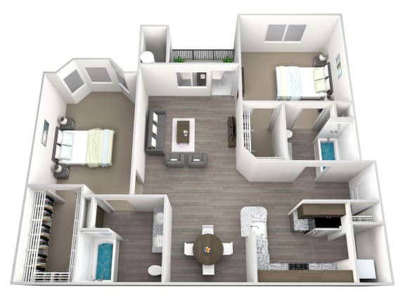 our apartments have a spacious floor plan with bedrooms and bathrooms