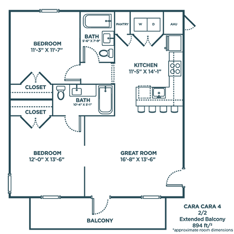 A floor plan of a house with a garage and a balcony.