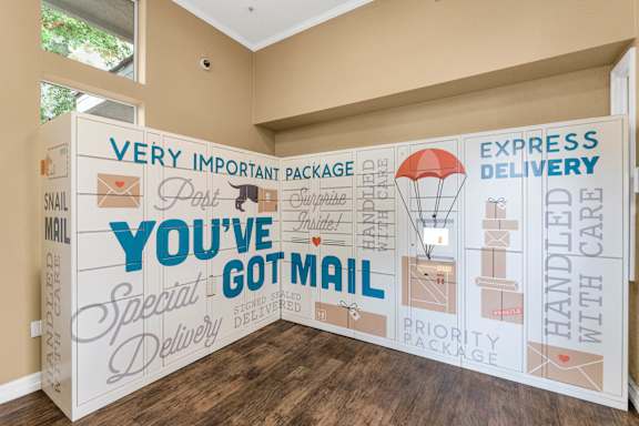 a wall in a room with writing on it at Montage at Pecos Ranch Apartments, Chandler, AZ