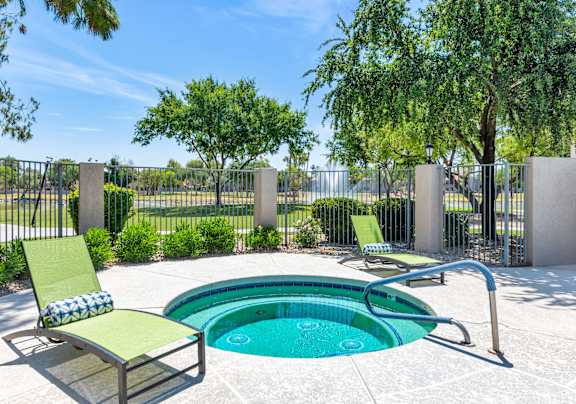 Swimming Pool Area at Reflections at Gila Springs Apartments, Chandler, AZ