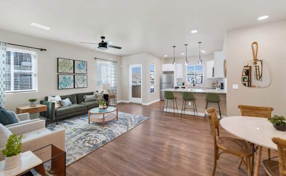 Kitchen and Living Room at Solace at Ballpark Village, Goodyear