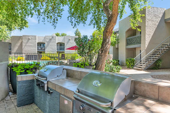 Outdoor BBQ Grill at Miramonte Apartments, Scottsdale, AZ, 85250