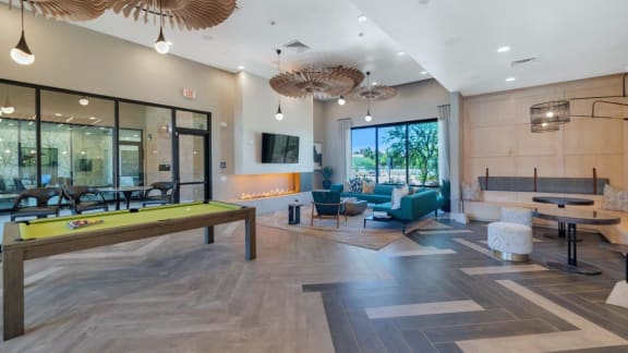 Clubhouse With Billiards Table at Zaterra Luxury Apartments, Chandler, Arizona