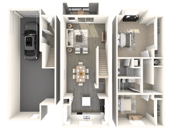 B1 Floor Plan at Palazzo Townhomes, Phoenix, 85008