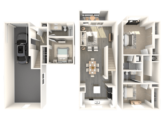 Floor Plan  C1 Floor Plan at Palazzo Townhomes, Arizona, 85008