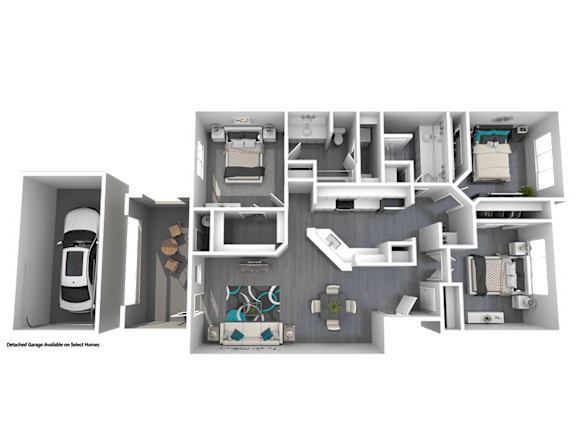 A detailed floor plan of a small apartment layout.