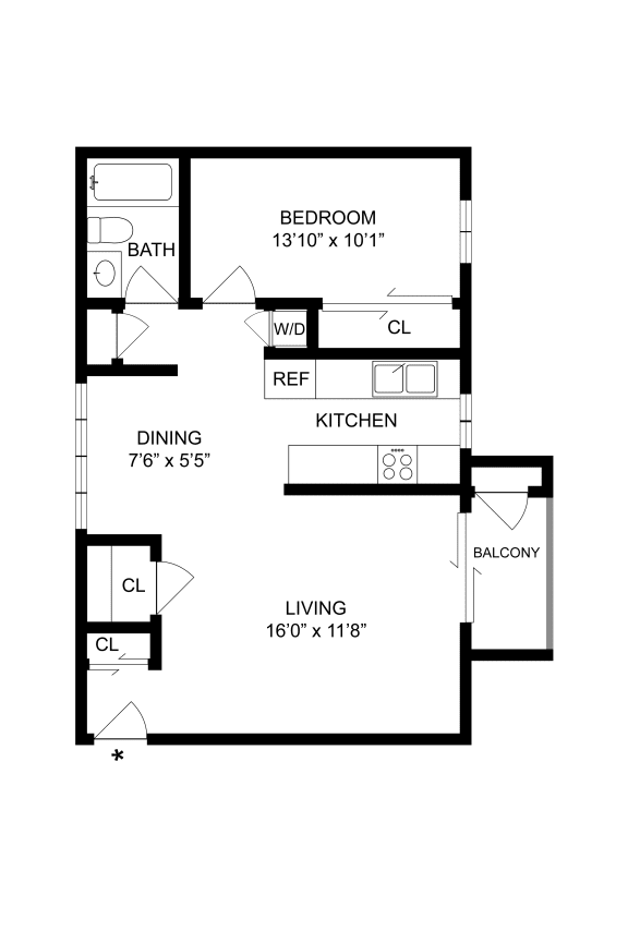 A1 Floor Plan at Denim Scottsdale, Scottsdale