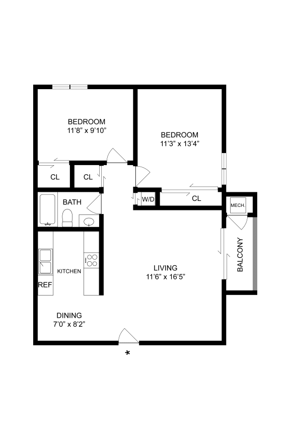 B1 Floor Plan at Denim Scottsdale, Scottsdale, 85251