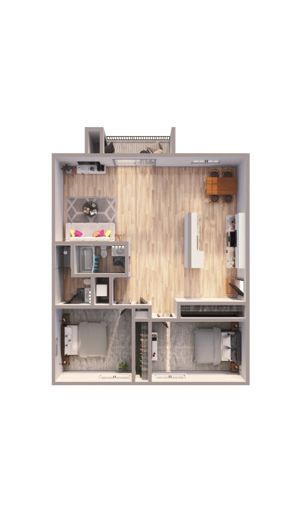 B2 Floor Plan at Denim Scottsdale, Scottsdale, 85251