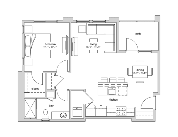 a floor plan of a bedroom apartment