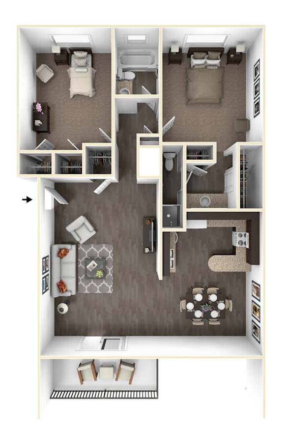 2 bed 2 bath at The Phoenix Apartments on 6th Avenue, Arizona 85013