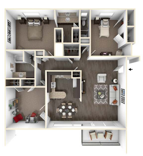 3 bed 2 bath at The Phoenix Apartments on 6th Avenue, Phoenix 85013