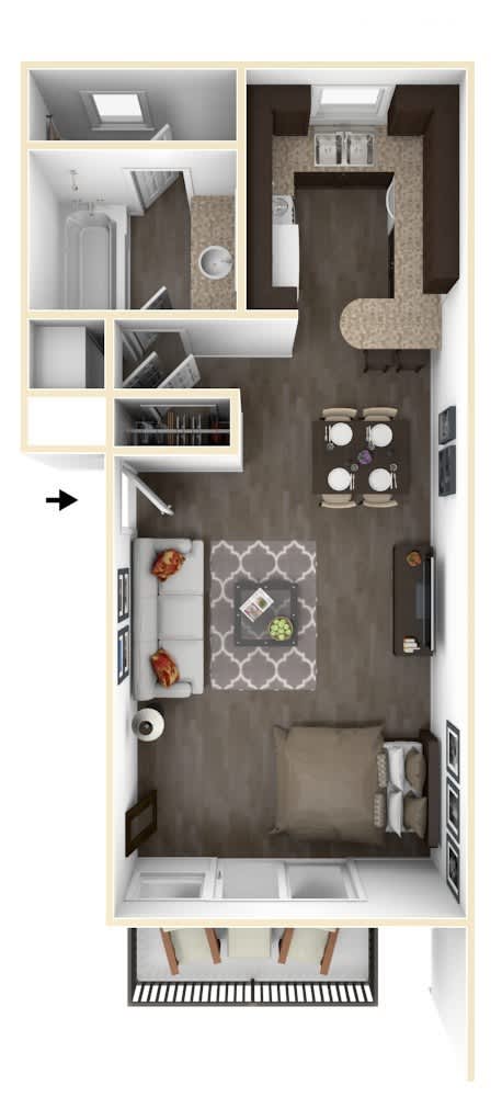 Studio 1 bath at The Phoenix Apartments on 6th Avenue, Phoenix