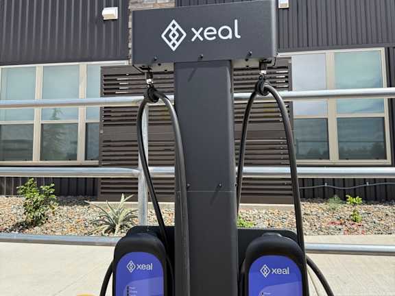 Two parking meters with the word xeal on them.