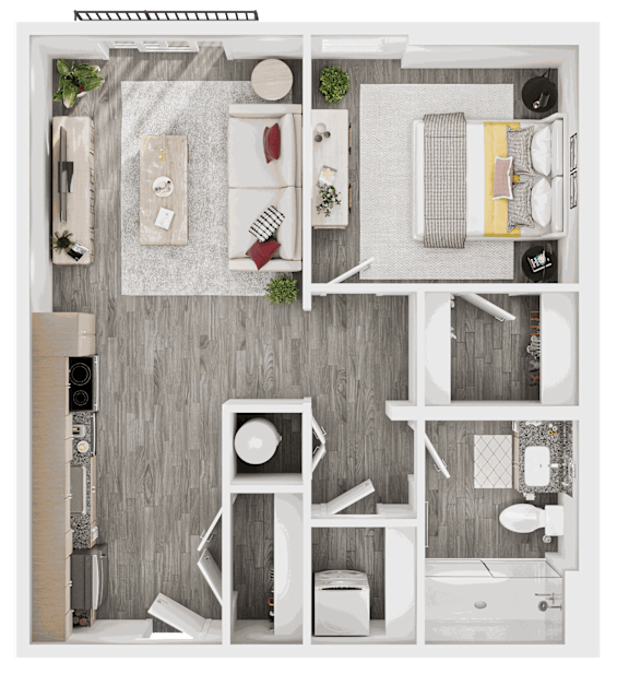 Floor Plan  Belleza floor plan at Lucero Apartments, Phoenix, 85051