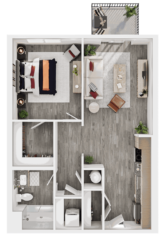 Luna floor plan at Lucero Apartments, Phoenix, AZ, Arizona